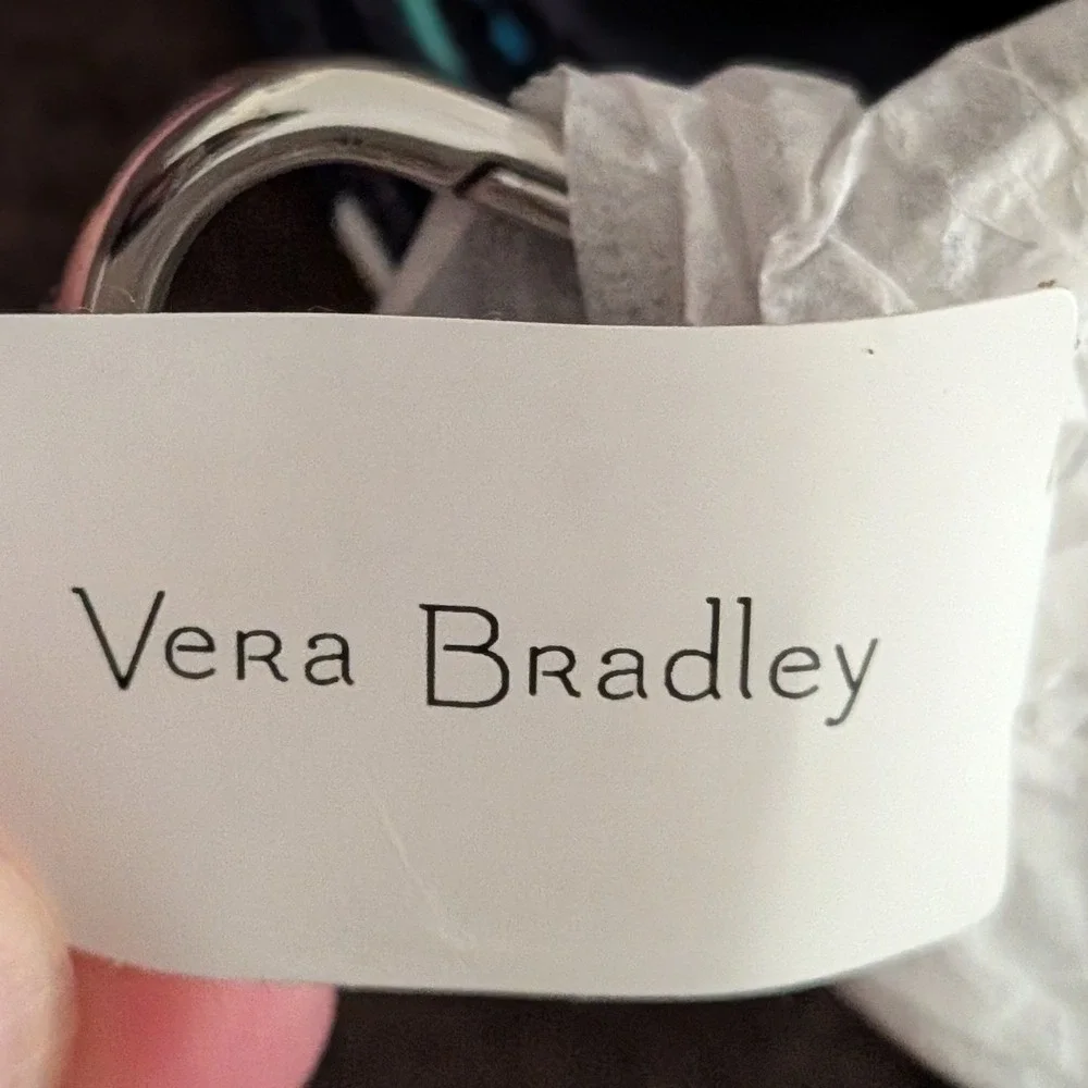 Vera Bradley Wide Lanyard Shore Enough Blue White Nautical‎ Key ID Holder 28181